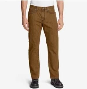 Eddie Bauer Jeans Brown Denim Authentic Relaxed Fit Men's New Hazelnut 40 X 30
